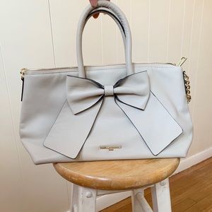 KARL LAGERFELD PARIS white large bow purse